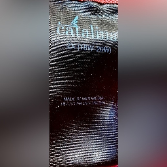 CATALINA RED BATHING SUIT COVERI UP SIZE 2X (18W-20W) - Picture 5 of 5